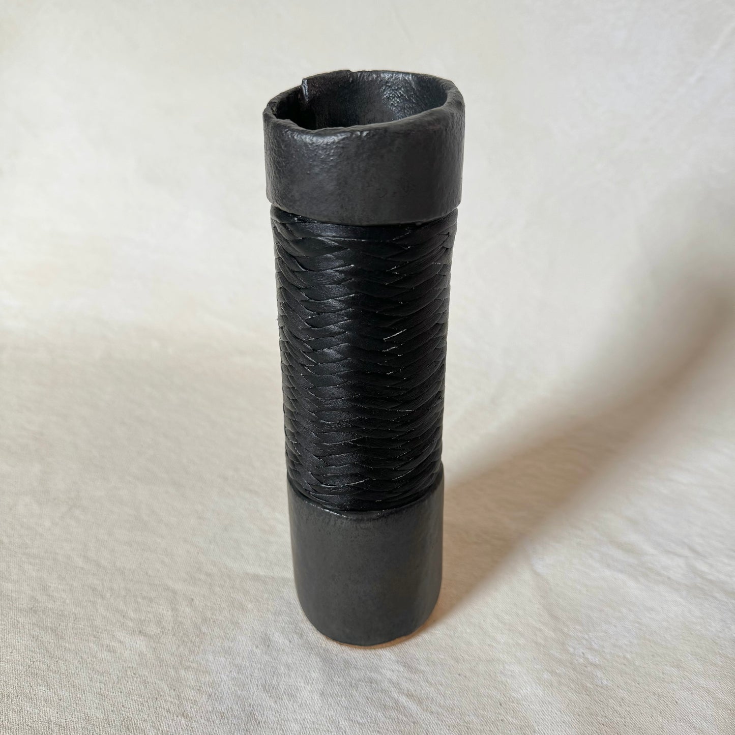 Leather Wrapped Vase