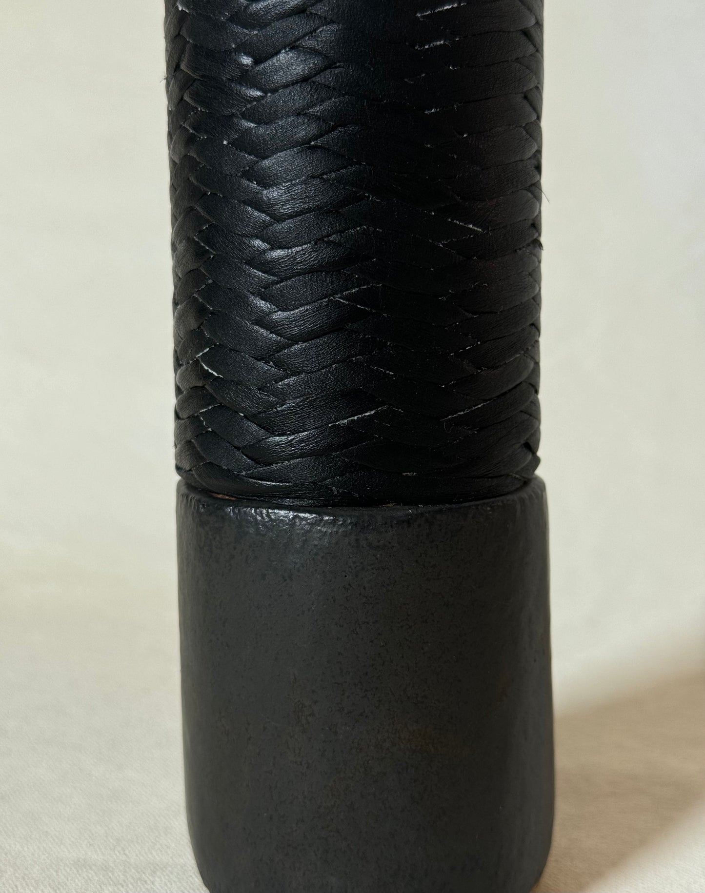 Leather Wrapped Vase