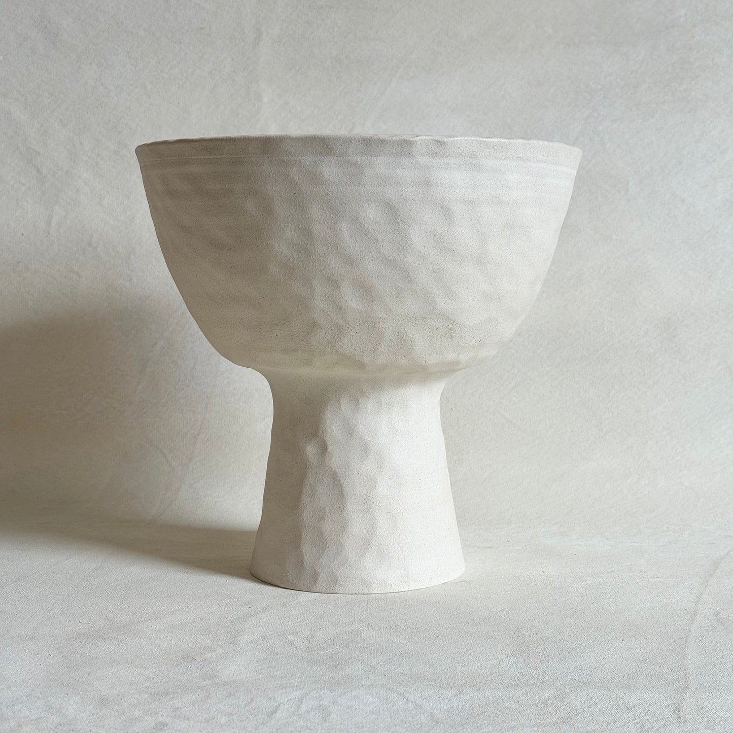 Hammered Ceramic Footed Bowl