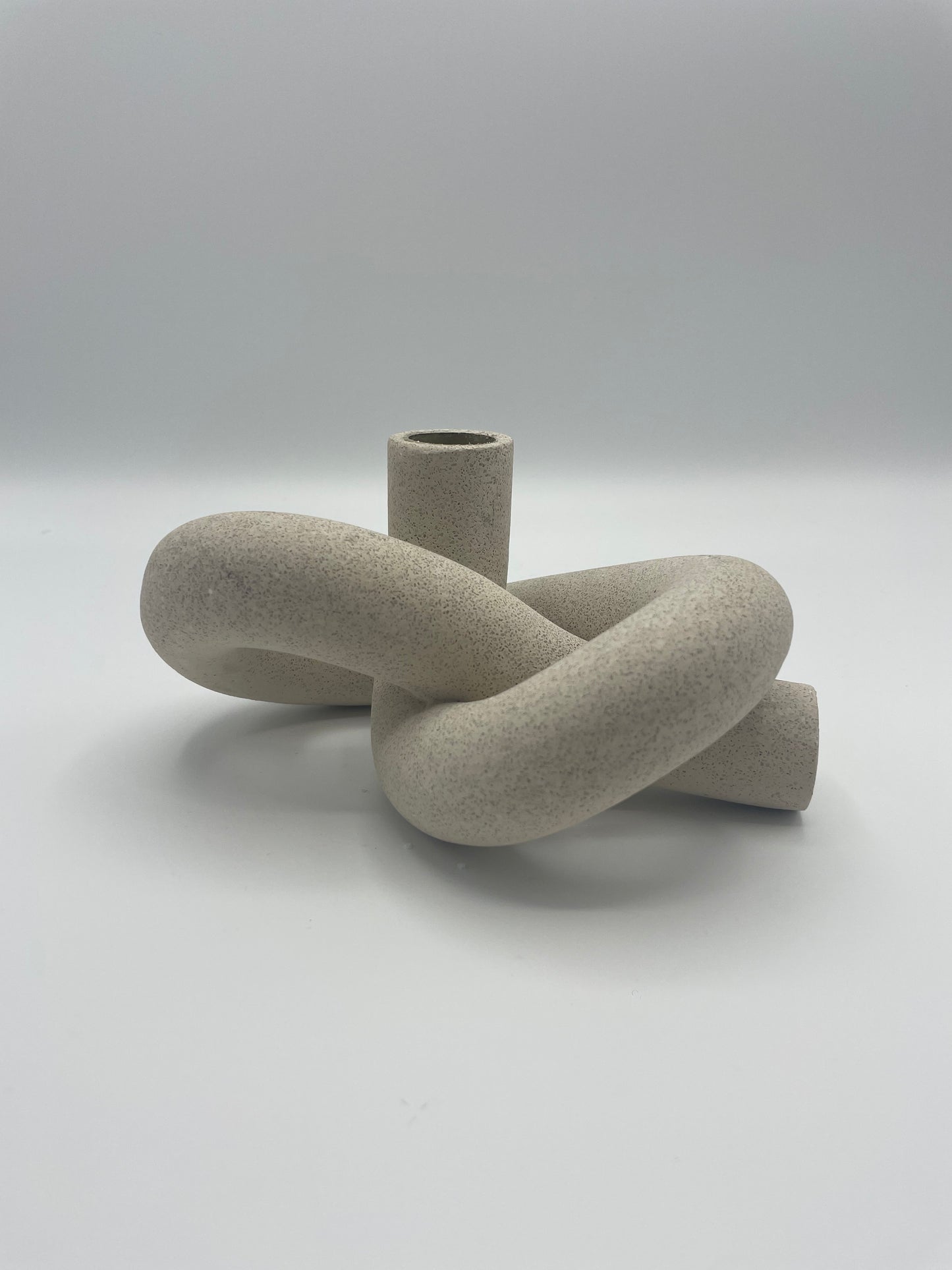 White Sculptural Taper Holder