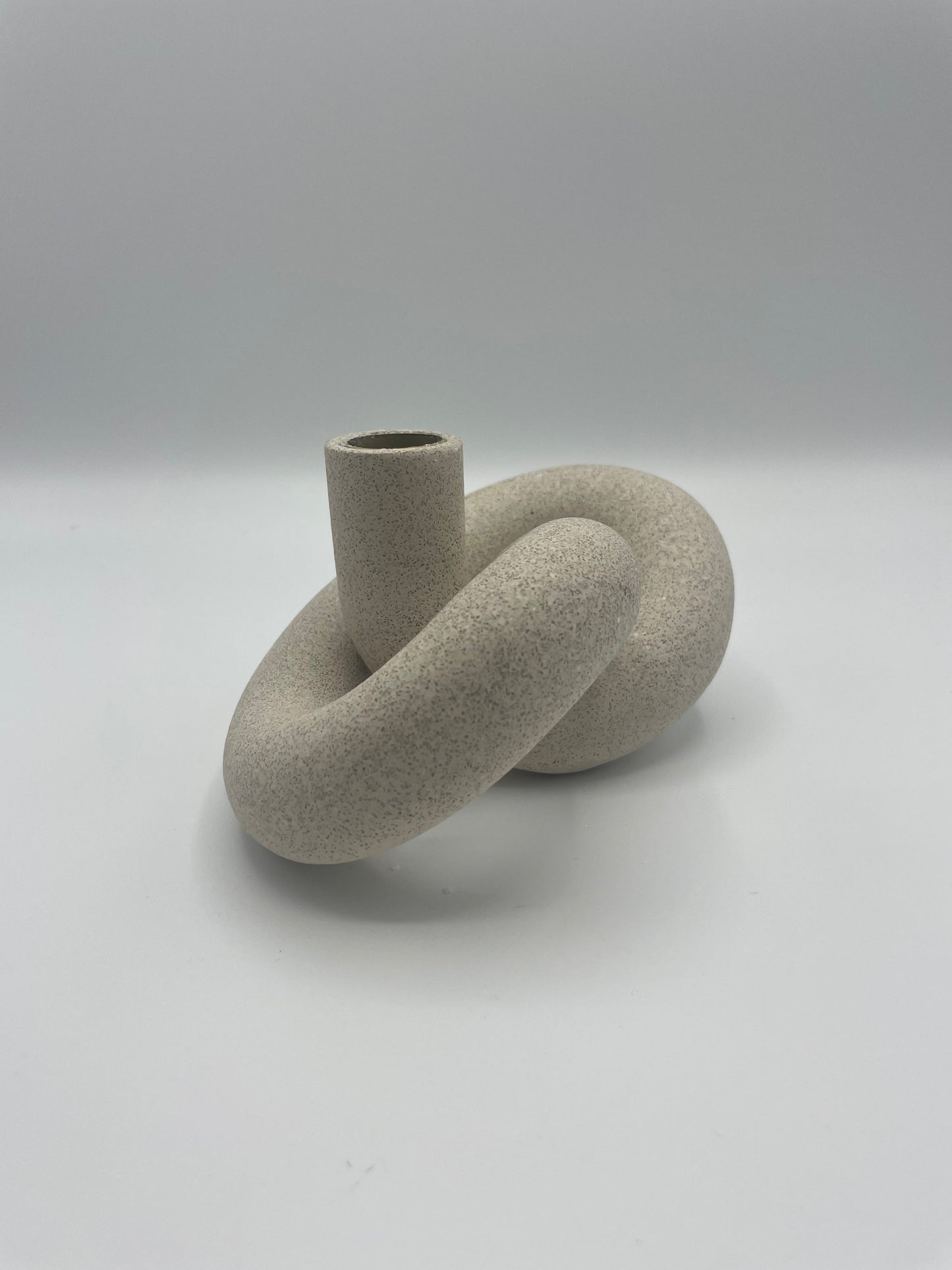 White Sculptural Taper Holder